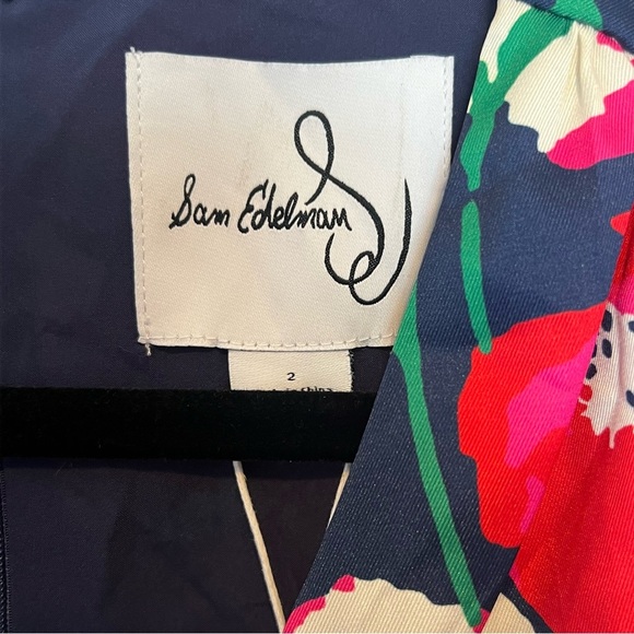 Sam Edelman Women's Poppy Floral V-Neck Poly A-Line Dress Coral Sz 2 NWT - Picture 6 of 10